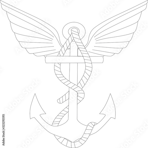 anchor armature heraldry in vector