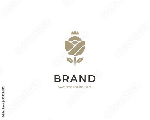 Modern elegant flower logo design