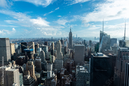 Skyline of skyscrapers of Manhattan  New York City  USA
