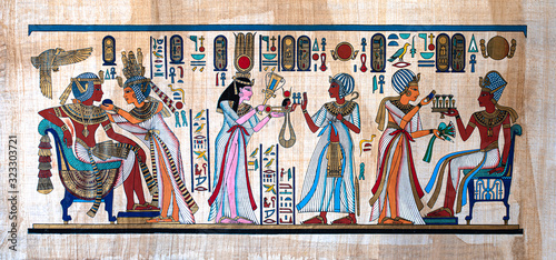 Canvastavla Ancient Egyptian painting on papyrus