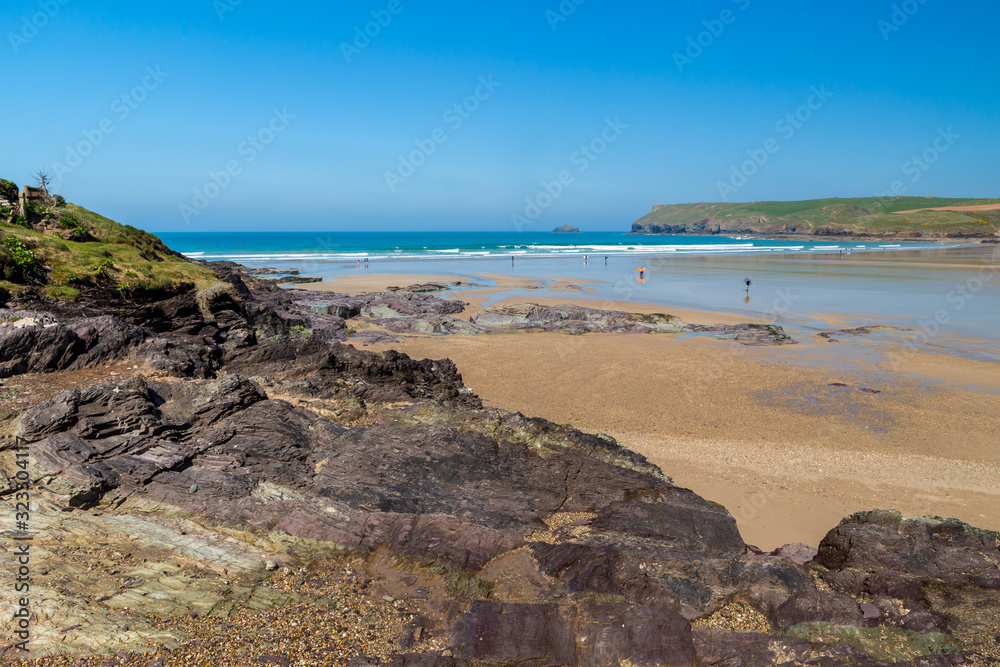 Polzeath Beach on the North Cornish coast, Cornwall England UK