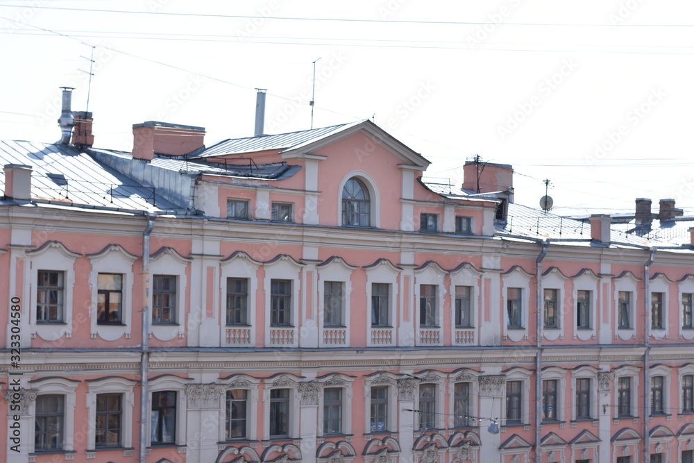 roofs of old houses Saint Petersburg