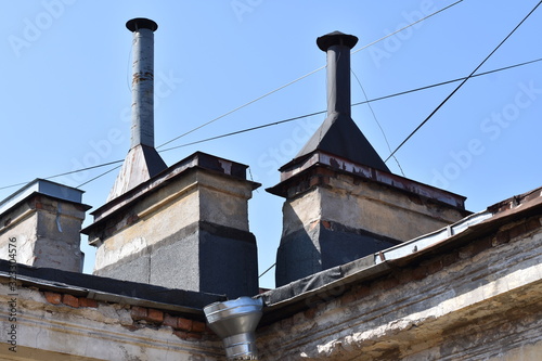 roofs of old houses chimney Saint Petersburg