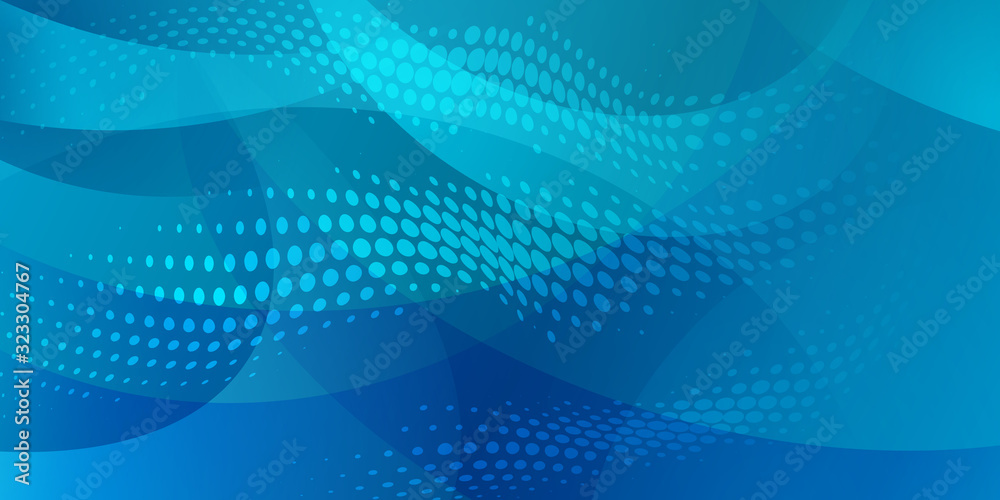 Abstract background made of halftone dots and curved lines in blue colors Abstract background made of halftone dots and curved lines in blue colors