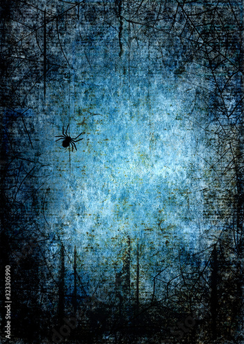 Halloween blue navy gray gr...