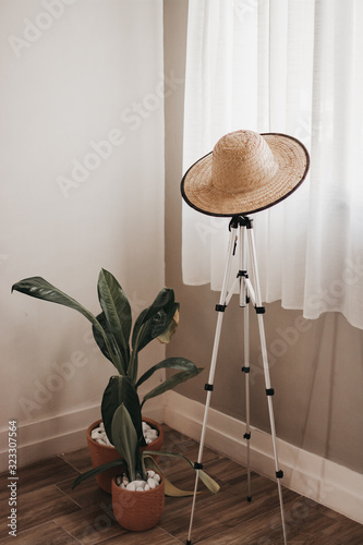 lamp on table