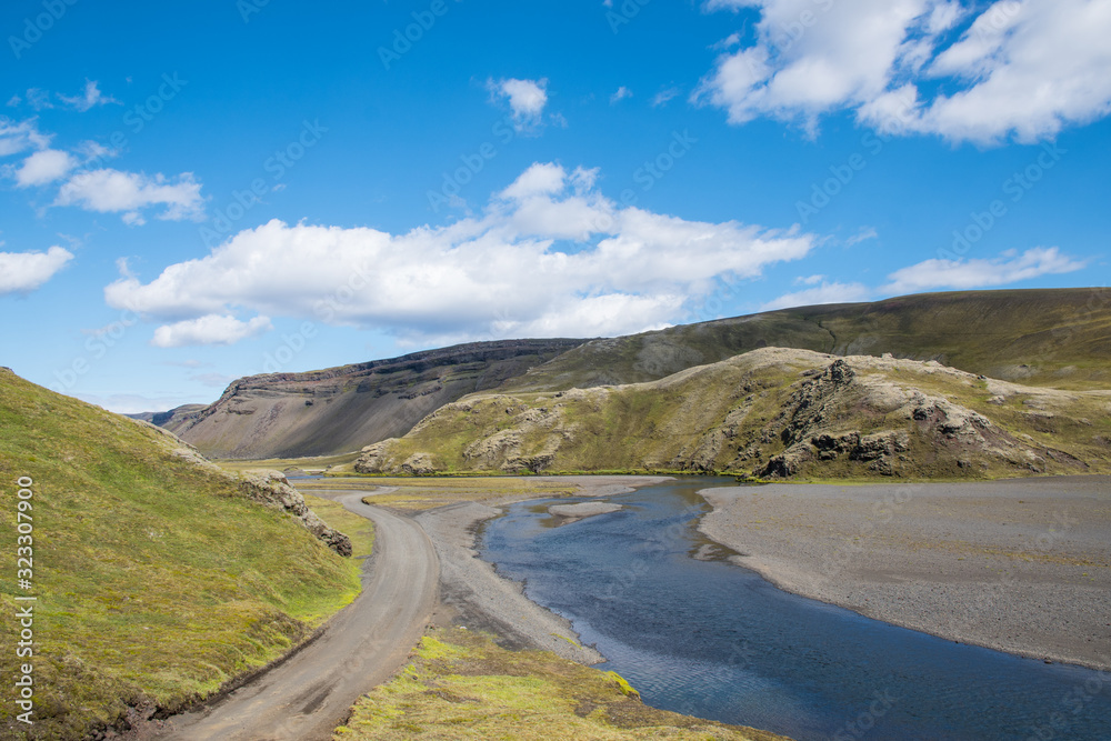 River Nordari Ofaera in Eldgja in Iceland