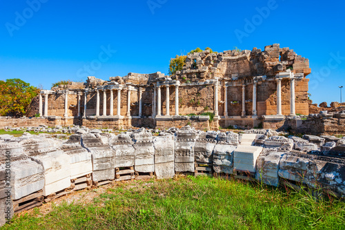 Nymphaeum in Side ancient city, Turkey