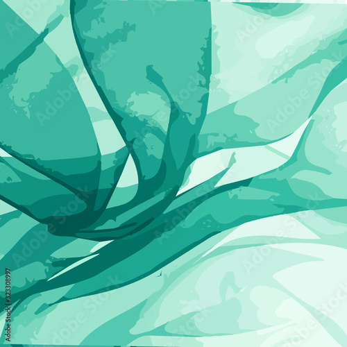 Abstract background with space for your text, drapery, texture, green material, waves, folds