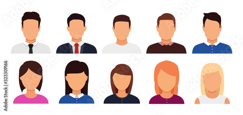 Man and woman silhouette icon. Avatar profile. Vector illustration.