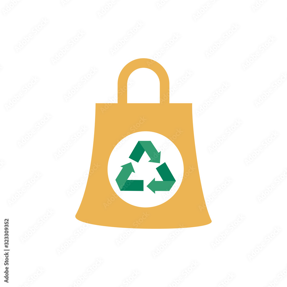 arrows recycle symbol in shopping bag arrows recycle symbol in shopping bag