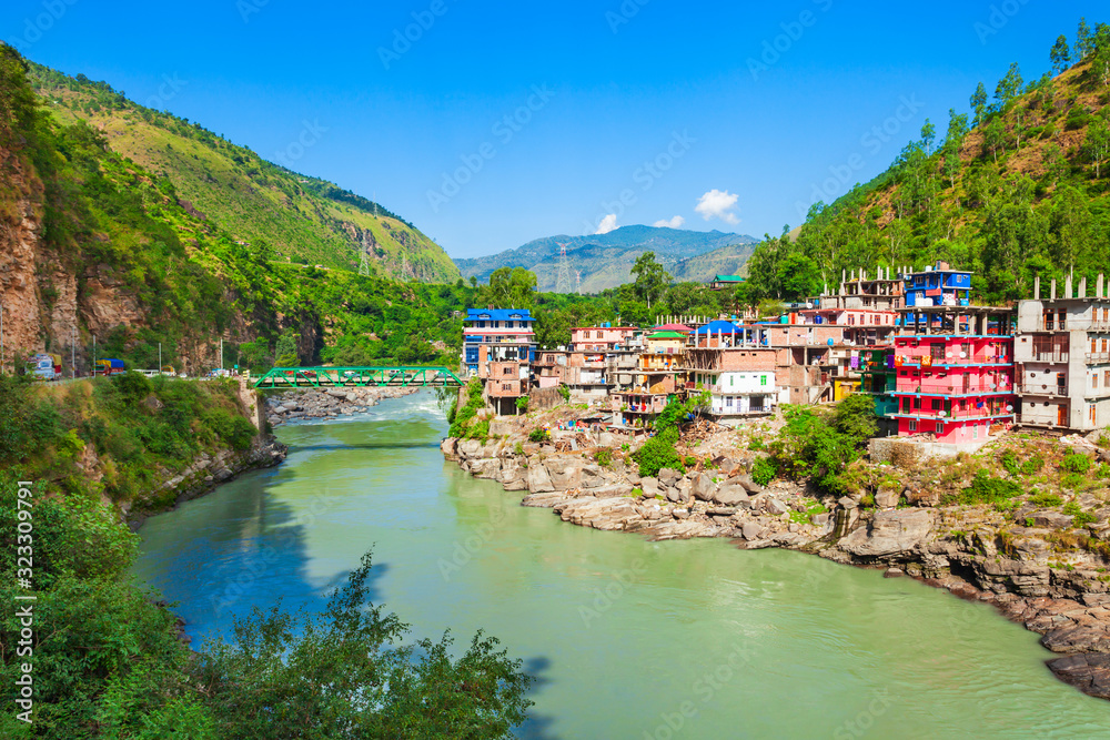 Sutlej river in Luhri village, India