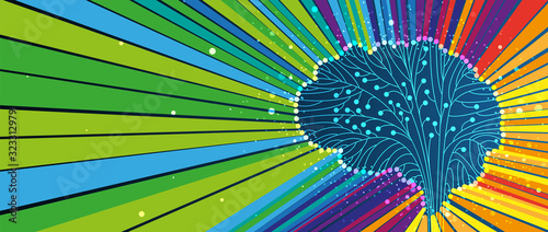 Abstract human brain. Artificial intelligence technology. Science background