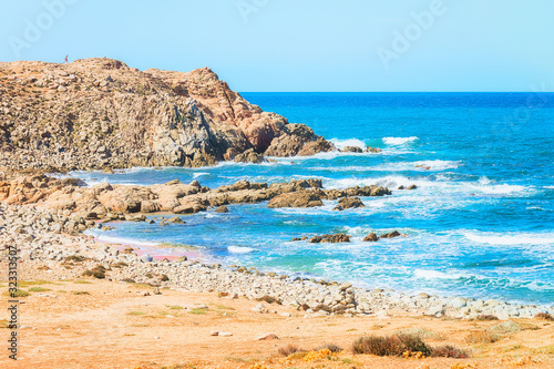 Capo Pecora beach at Mediterranean sea Sardinia