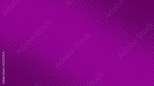Magenta and violet pop art background in retro comic style with halftone dots design, vector illustration eps10