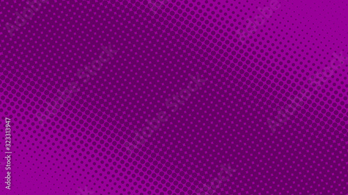 Violet and magenta pop art background in retro comic style with halftone polka dots design, vector illustration eps10