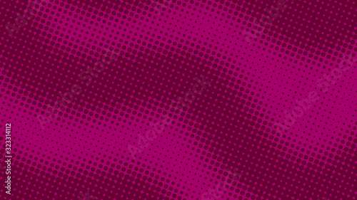 Magenta pop art retro background with halftone polka dots in comic style, vector illustration template eps10