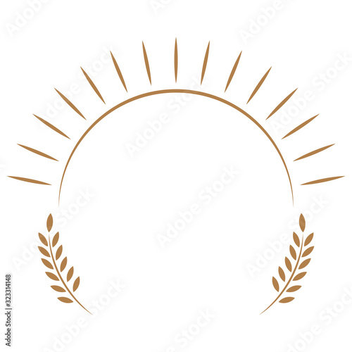 Wappen, Sonne, Blätter, Gold, Hintergrund