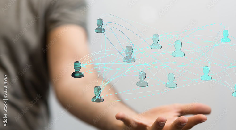 Social Networking illustration team group Social Networking illustration team group