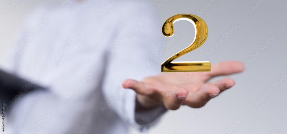 Second or two Years award Digital number award Anniversary 3d. Second or two Years award Digital number award Anniversary 3d.