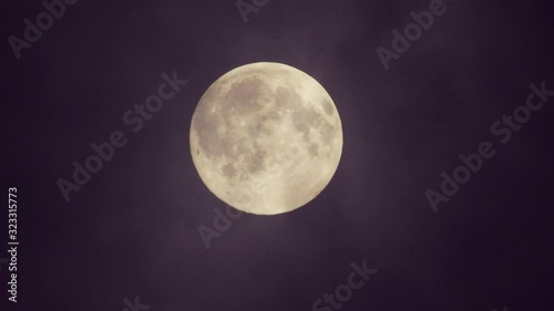 Full moon in the sky with clouds