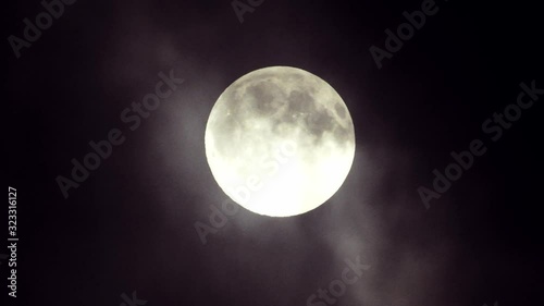 Full moon in the sky with clouds