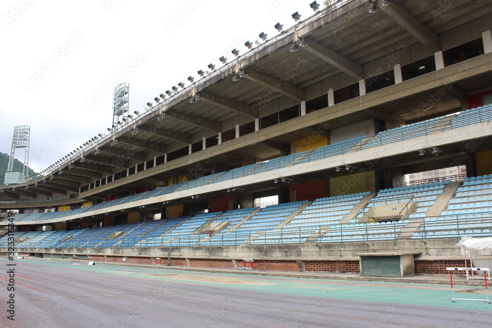 Naklejka premium A completely empty sports stadium