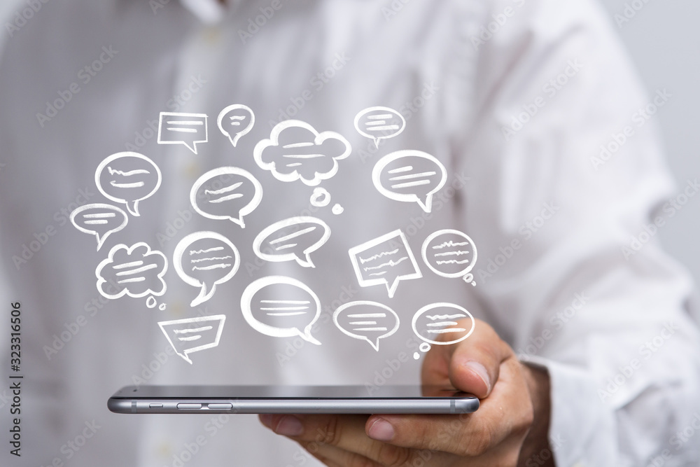 speech bubbles. People Chatting. Vector illustration of a communication concept, relating to feedback speech bubbles. People Chatting. Vector illustration of a communication concept, relating to feedback