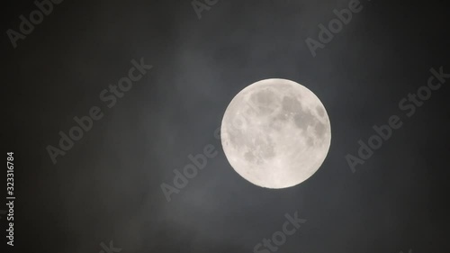 Full moon in the sky with clouds