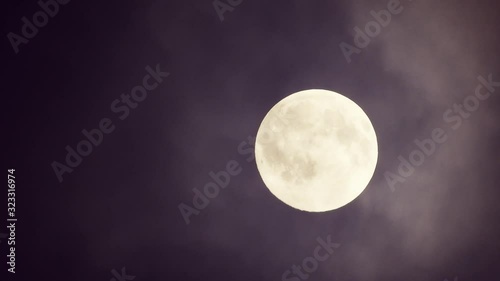 Full moon in the sky with clouds