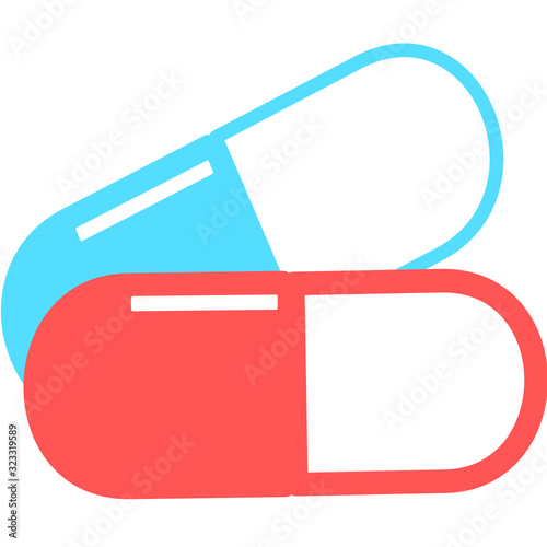 Medical pill. Medicine, pharmacy, hospital set of drugs. Medication, pharmaceutics concept. Vector illustration. Drugs flat icons: pills, capsules. healthcare medicine icon
