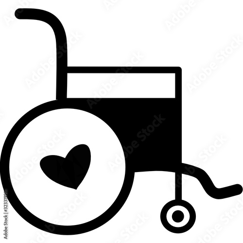 Wheelchair flat icon. Vector wheelchair icon. Attractive and Beautifully or Faithfully Designed Wheelchair Icon. Wheelchair, handicapped or accessibility parking or access sign flat for apps and print