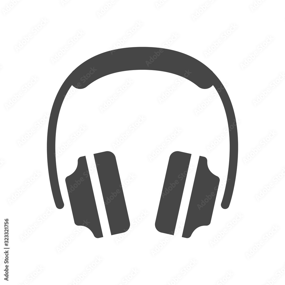Headphones icon in flat style isolated on white background. Vector illustration, EPS10. Headphones icon in flat style isolated on white background. Vector illustration, EPS10.