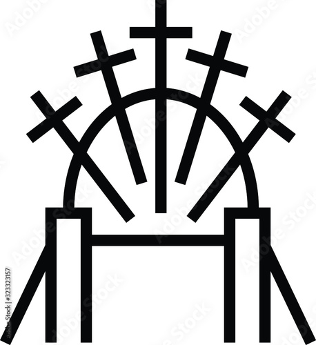 chair built of weapon icon, vector illustration