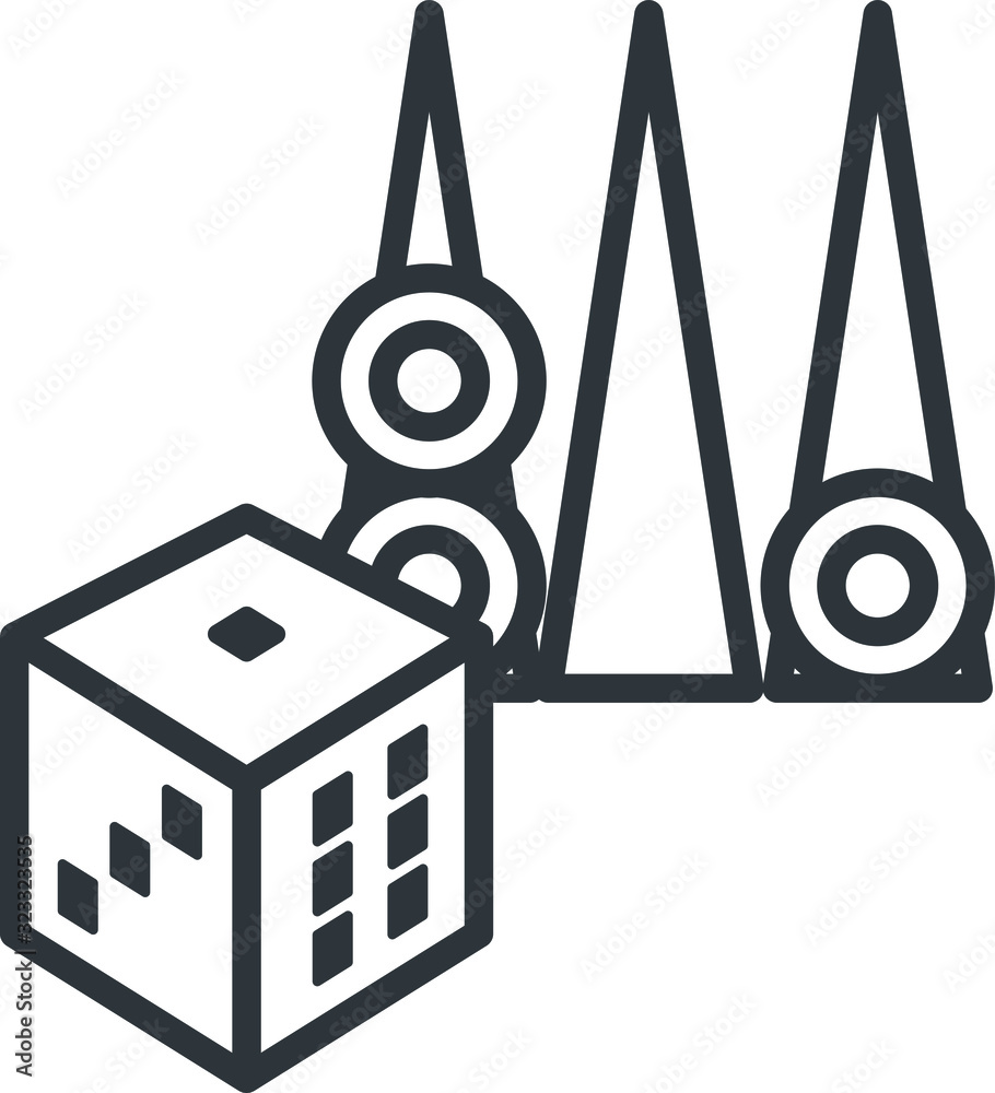 Backgammon icon, thin vector illustration Backgammon icon, thin vector illustration