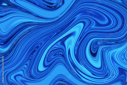 Color of the year 2020 concept. Abstract dynamic twirl effect with an advantage of blue color. Abstract wallpaper or background