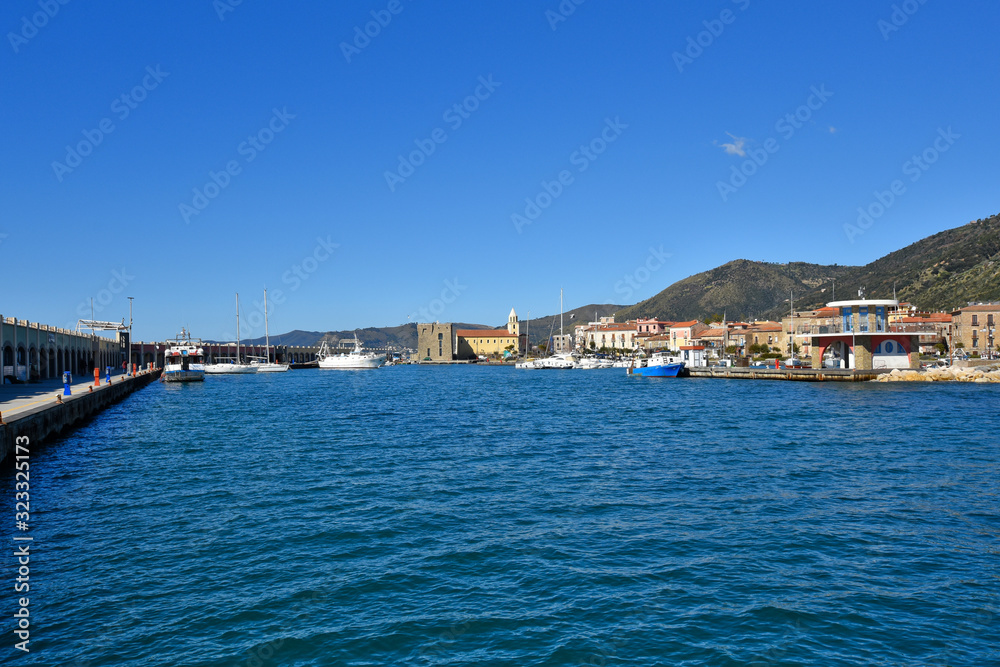 Acciaroli, Italy, 02/15/2020. Boats in the harbor of a tourist town in southern Italy