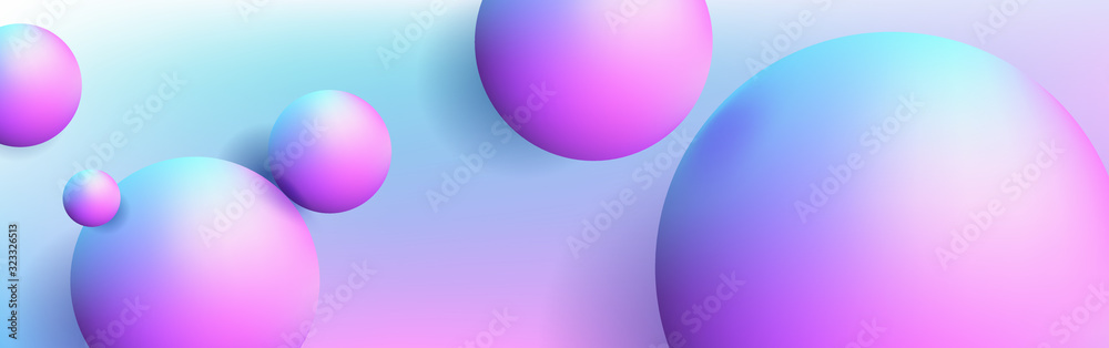 Abstract background with dreamy glossy sphere floating in the air, 3d illustration