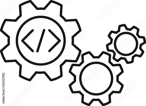 software icon, vector line illustration