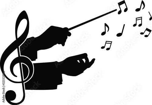 choir guide music, vector illustration