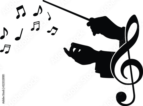 choir guide music, vector illustration