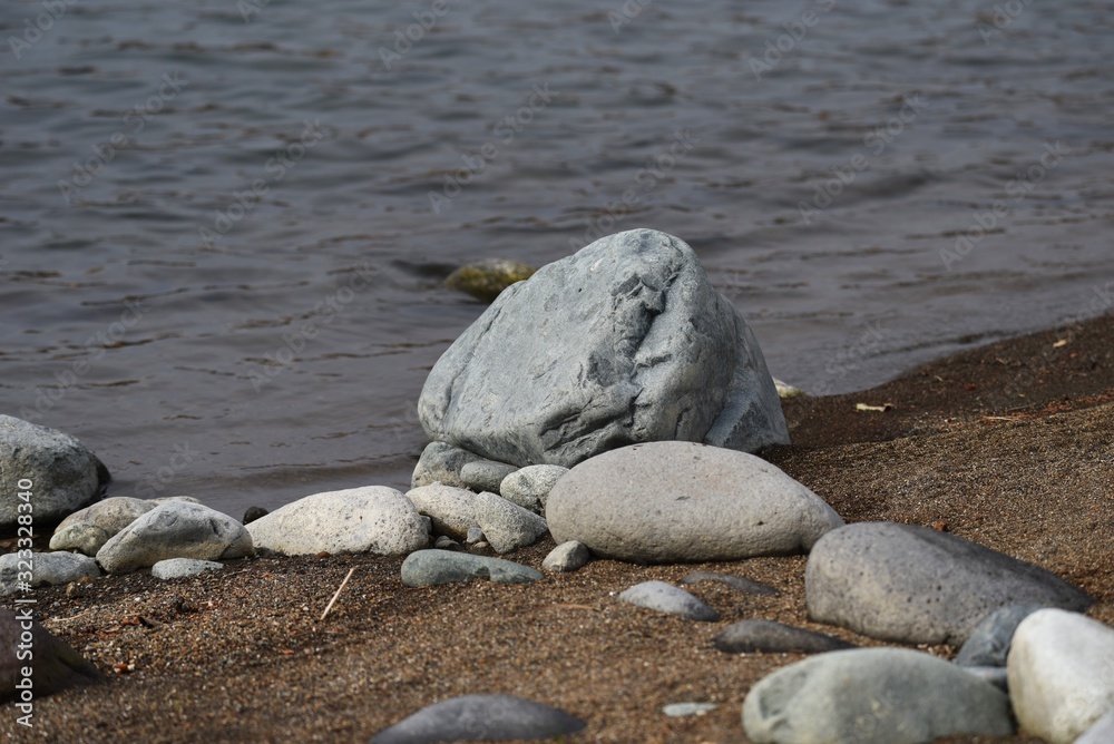 Stones on the riverbed / Background material of the natural scene. Stones on the riverbed / Background material of the natural scene.