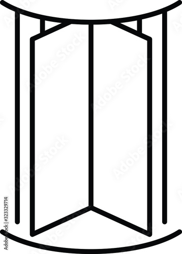 Revolving door icon, line vector illustration