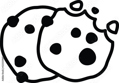 cookie icon, vector line illustration
