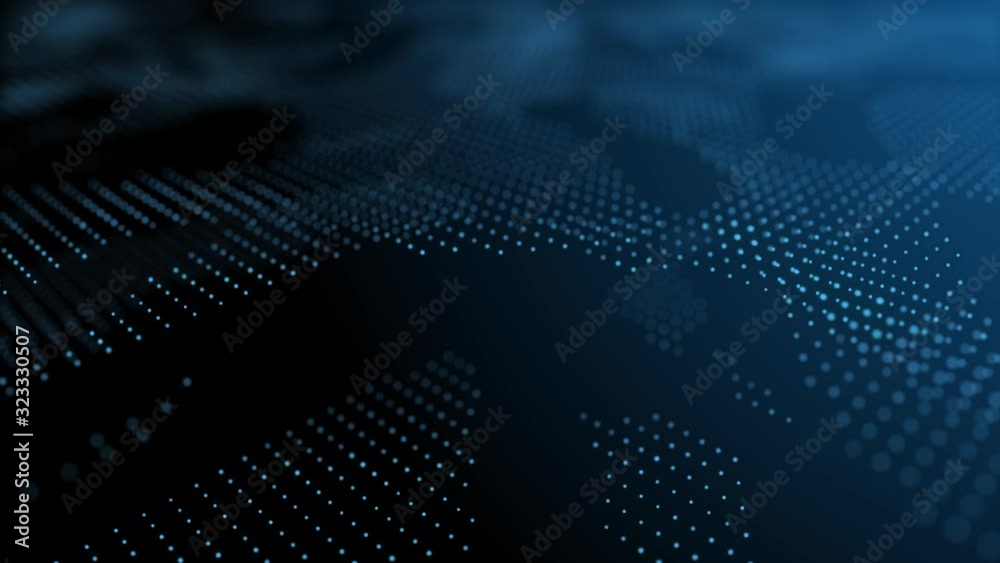  modern intro text 3D animation with lens flare and depth of field focus blur