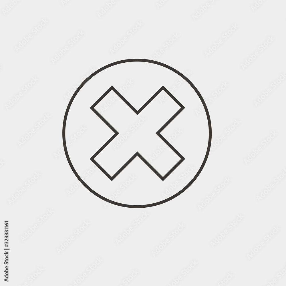 cancel cross icon vector illustration and symbol for website and graphic design
