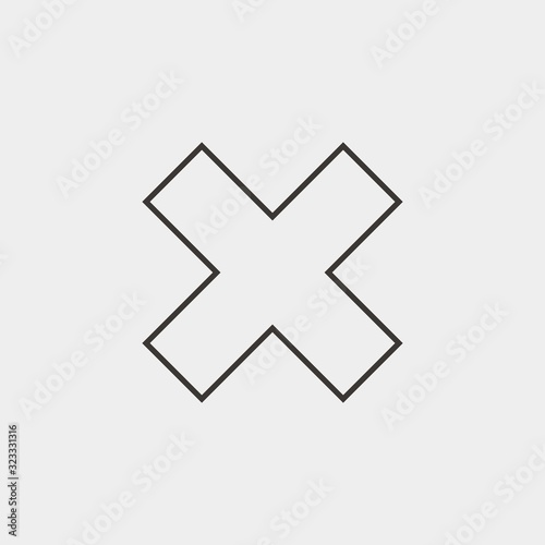 cross cancel icon vector illustration and symbol for website and graphic design