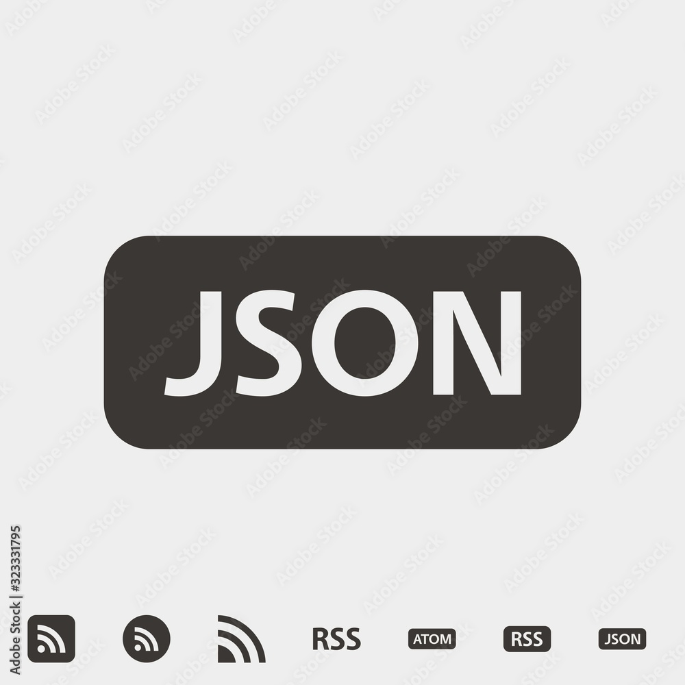 JSON icon vector illustration and symbol for website and graphic design JSON icon vector illustration and symbol for website and graphic design