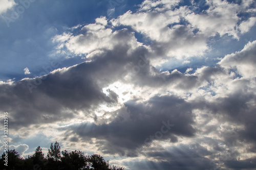 Light rays gliding through the clouds Stock image © alexandernative