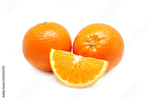 Orange fruits isolated on white background